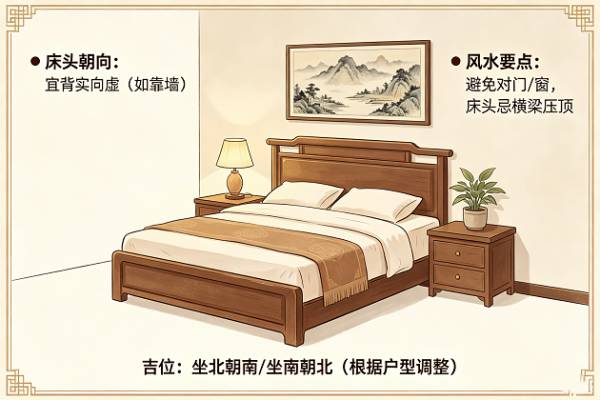 Bedroom bed placement Feng Shui